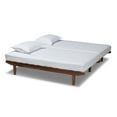 thumbnail image 4 of Baxton Studio Hiro Rubberwood Expandable Platform Bed Frame, Twin, Walnut, 4 of 12
