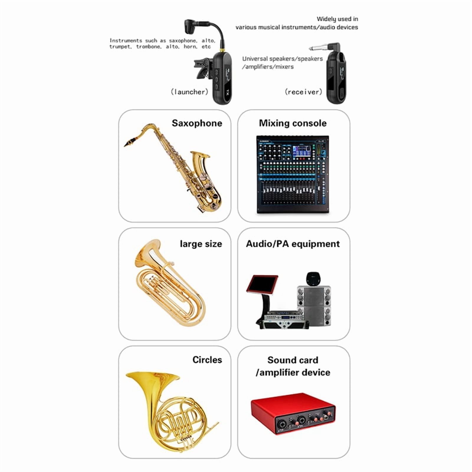 Saxophone Instrument Dedicated Wireless Microphone Outdoor Stage Small Microphone Instrument Wireless Clip Microphone,1 set * Saxophone Wireless Microphone,Black