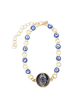 Poranlem Evil Eye Bracelets Pack Mexican Ojo Bracelet Kit Virgin Mary Hamsa Sets for Women Teen Girl Crystal Boho Bead Love Butterfly Cross Blue
