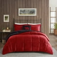 thumbnail image 6 of Full/Queen Plush To Sherpa Down Alternative Comforter Set,Red+Black Polyester Household Supplies Décor Bedding Bedding Sets, 6 of 10