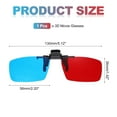 thumbnail image 2 of Gafas Clip-on 3D Rojo Azul/Cian, Gafas de Visualización 3D con Marco Colgante Cuadrado, 2 of 7