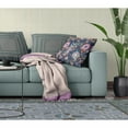 thumbnail image 5 of Amrita Sen Everest Peacock Broadcloth Indoor Outdoor Pillow, Zippered, BluePink, 5 of 5
