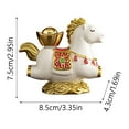 thumbnail image 3 of ZJNGJC Feng Shui Chinese Zodiac Year of The Horse Statue, Money Attracting Wealth Home Decor Ornament, Fortune Horse with Gold Ingot & Gourd, Office Desktop Decoration A, 3 of 4
