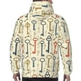 thumbnail image 7 of Naloa Vintage Keys1 Men's Casual Hooded Collar Drawstring Hoodies Pullover Sweatshirts Casual Long Sleeve Shirts-Small, 7 of 7