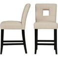 thumbnail image 6 of Weston Home Landen Linen Keyhole Counter Height Stool, Set of 2, Beige, 6 of 6