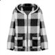 thumbnail image 4 of HongQid Womens Winter Coats Warm Plush Hooded Jackets Zip Up Button Cardigan Trendy Plaid Fleece Fuzzy Outerwear, 4 of 6
