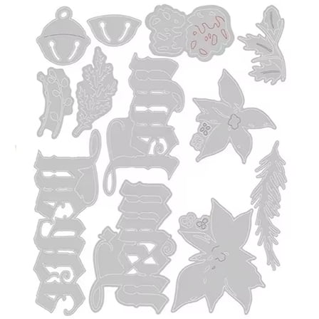 Christmas Alphabets Cutting Dies Winter Wishes Ice-skate Festive Wreath Die Cut For DIY Scrapbooking Craft Making