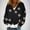 Black, variant on BLTIBY Womens Flannel Cardigan Jacket Printed Button Down V Neck Fall Sweaters Open Front Warm Casual Sweater Coat Orange S