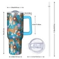thumbnail image 2 of OBREWU Basset Hound Dog and Flower Tumbler with Handle and Lid,Basset Hound Dog and Flower 40oz Double Wall Vacuum Insulated Tumbler,Cups Gift for Women and Men, 2 of 7