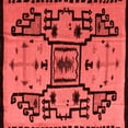 thumbnail image 1 of Ahgly Company Indoor Square Abstract Red Modern Area Rugs, 4' Square, 1 of 4