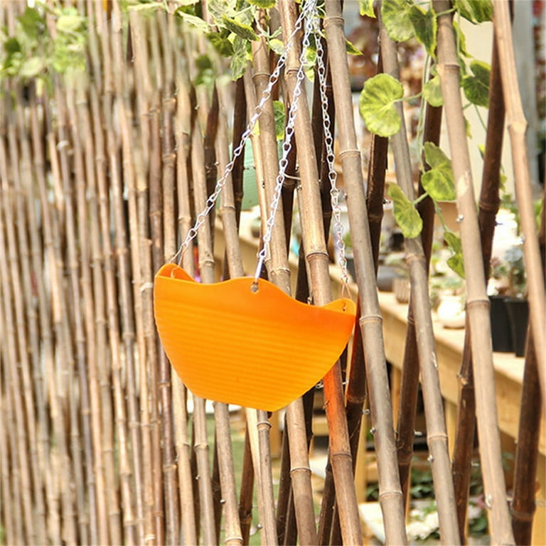 Kpamnxio Clearance, Gardening, Plastic Hanging Basket Flowerpot Hanging  Wall-Mounted with Hanging Chain Flower Pots Orange 