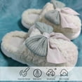 thumbnail image 6 of LIANGP Ladies Slippers Women Fuzzy Bow Slippers Winter Elegant Cozy Plush House Shoes With Faux Pelt Liner Gift For Women Women's Shoes Green Size 7, 6 of 8