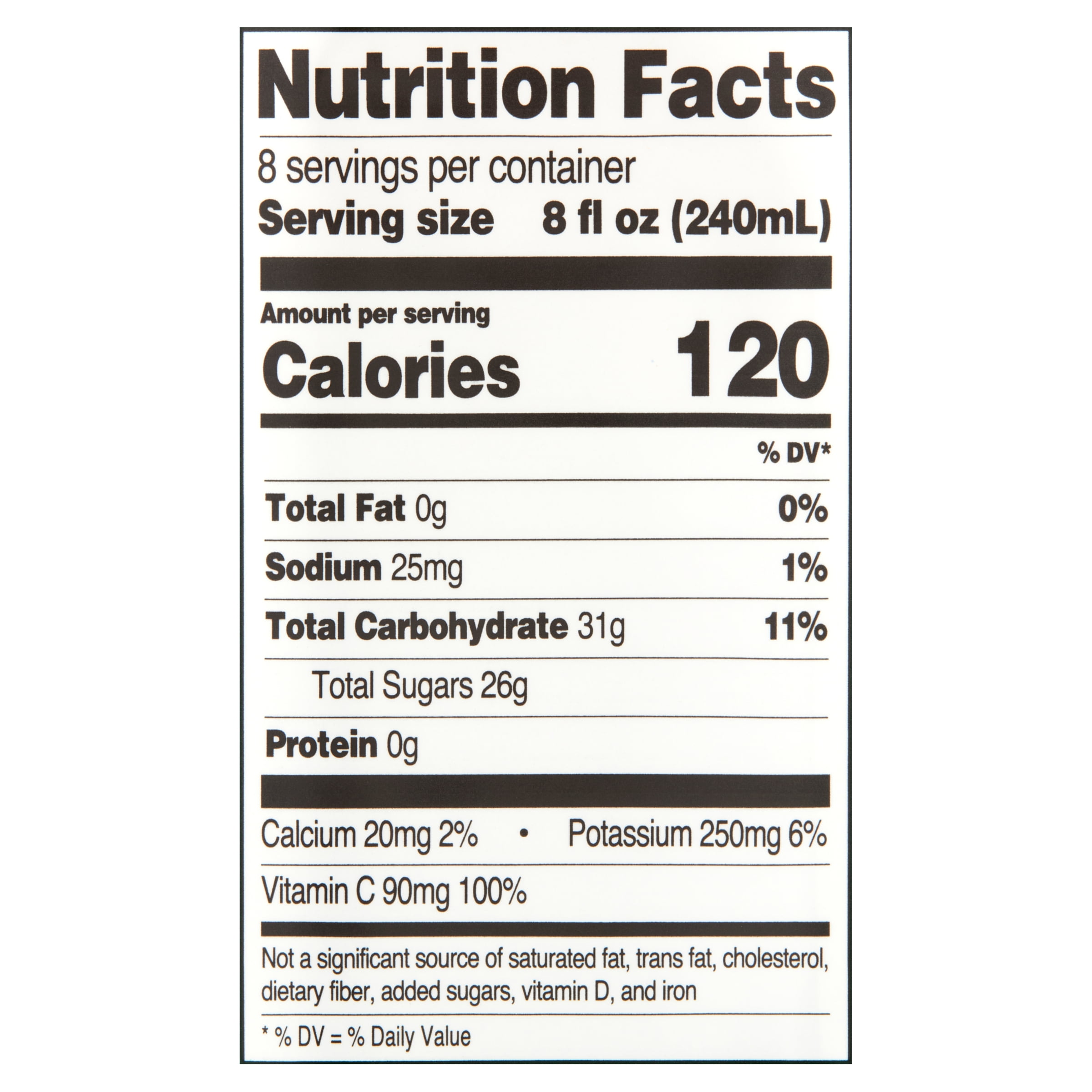 (4 pack) Great Value 100% Fresh-Pressed Spiced Apple Cider, 64 fl oz