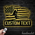 thumbnail image 2 of Handmadetneonsign American Flag Lineman Metal Wall Art LED Light, USA Flag Electric Cable Lineman, 2 of 4