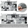 thumbnail image 2 of Black Grey Kitchen Rugs Mats Set 2 Pieces Abstract Modern Art Cushioned Anti-Fatigue Kitchen Rug Waterproof Non Slip Comfort Heavy Duty Standing Floor Mat Carpets for Kitchen Laundry, 17"x47"+17"x28", 2 of 6
