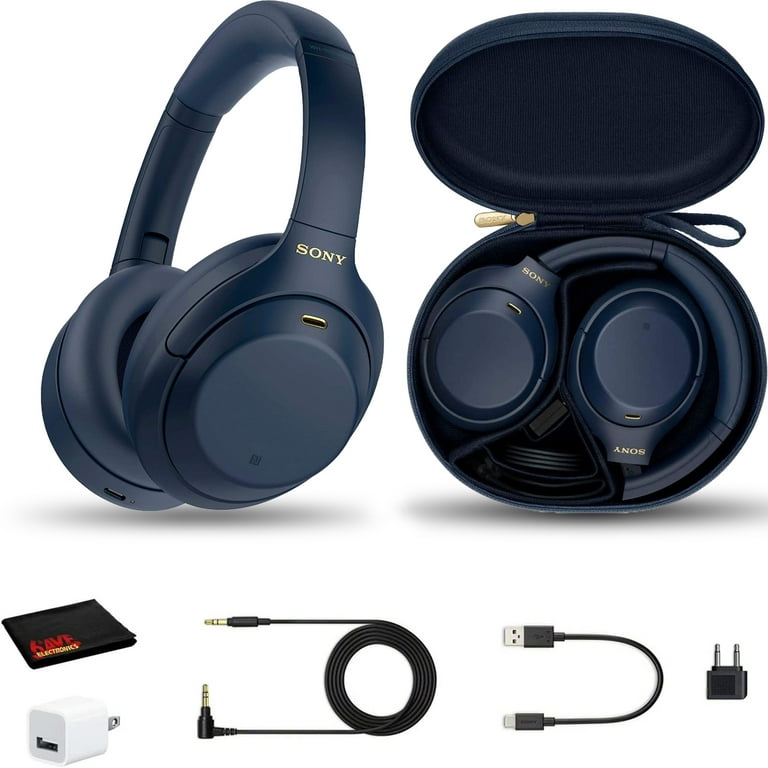 Sony WH-1000XM4 Wireless Noise Canceling Overhead Headphones (Blue) - Bundle