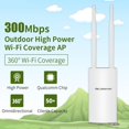 thumbnail image 2 of Enrutador wifi inalámbrico de potencia Amplificador wifi de área AP de 300 Mbps para exteriores con antena omnidireccional de 360 Macarena extensor wifi, 2 of 8