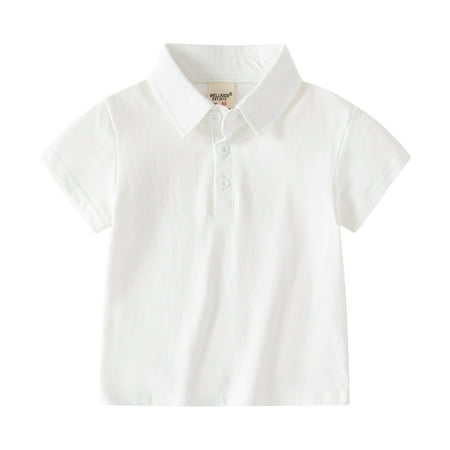

Larisalt Toddler Boy Tops Baby and Toddler Boys Short Sleeve Fashion Top White