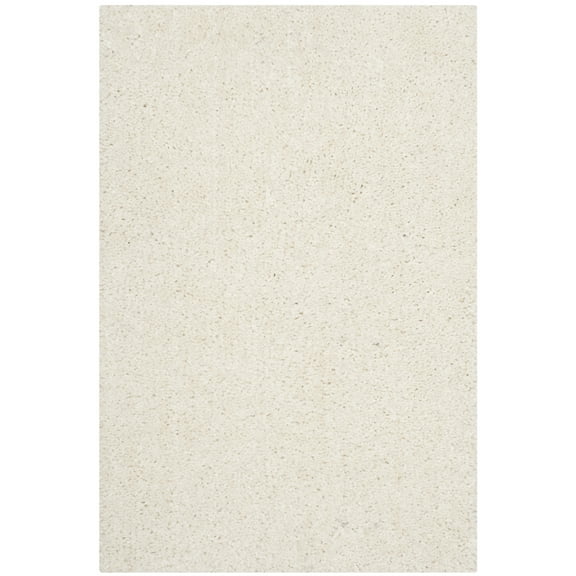 SAFAVIEH Popcorn Solid Polyester Shag Area Rug, Ivory, 4' x 6'