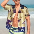 thumbnail image 5 of Lsque 2025 New Year 1 pattern Hawaiian Shirt for Men, Unisex Summer Beach Casual Short Sleeve Button Down Shirts-Large, 5 of 9