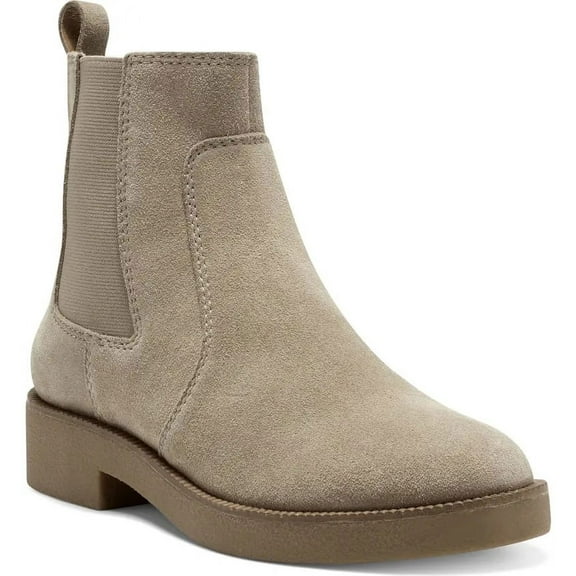 Lucky Brand Ressy Dune Taupe Almond Toe Chelsea Style Block Heel Ankle Boots (9, Dune)