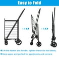 thumbnail image 4 of Shopping Cart with Shelf,Grocery Cart on Wheels,Foldable Utility Shopping Carts with Double Basket and 360° Rolling Swivel Wheels for Groceries Laundry, 4 of 8