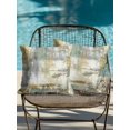 thumbnail image 3 of Outdoor Pillows Waterproof, Yellow Sage Green Grey Throw Pillows with Inserts Included, Modern Abstract Oil Painting Vintage Indoor Outdoor Decorative Lumbar Pillow for Bed/Couch/Patio 18"x18", 2Pcs, 3 of 8