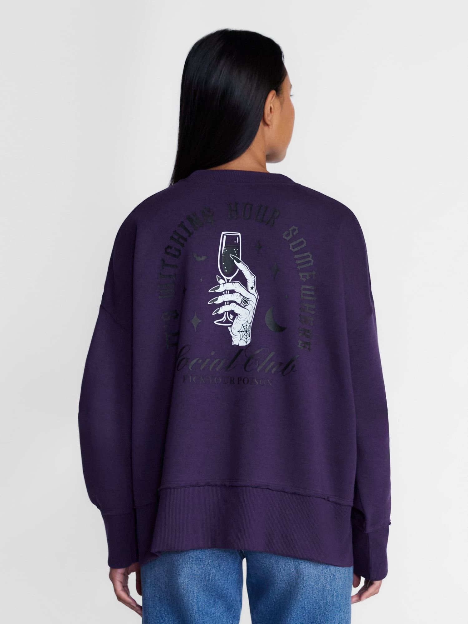 Women's Halloween It's Witching Hour Graphic Fleece from Way to Celebrate, Sizes S-4X
