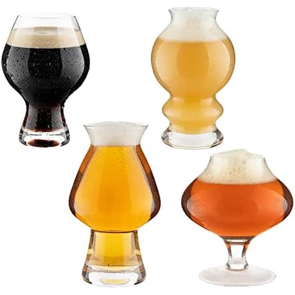 Hollen Walker Premium Beer Glasses Set of 4, Craft IPA Beer Glass, Beer Gifts for Men, Pilsner, Modern Beer Glasses, Beer Gift, Stout, Pint Glass$$Home Decor, Kitchen, & Other