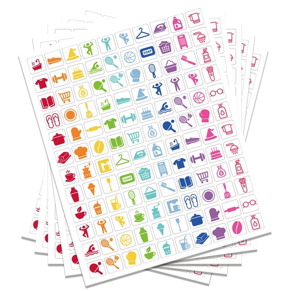 600 Pcs Mini Planner Stickers Mini Icons Daily Stickers Multicolor Calendar Sticker for Diary and Organiser for Journaling and Planning 0.6 x 0.6 Inch