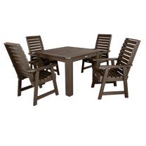Highwood's 42" x 42" Square 5-pc Weatherly Dining Set - Dining Height, Outdoor, Eco-friendly, Synthetic Wood