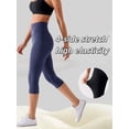thumbnail image 6 of High Waisted Capri Leggings with Pockets - Tummy Control, Buttery Soft, Yoga & Workout Cropped Pants for Women, 6 of 9