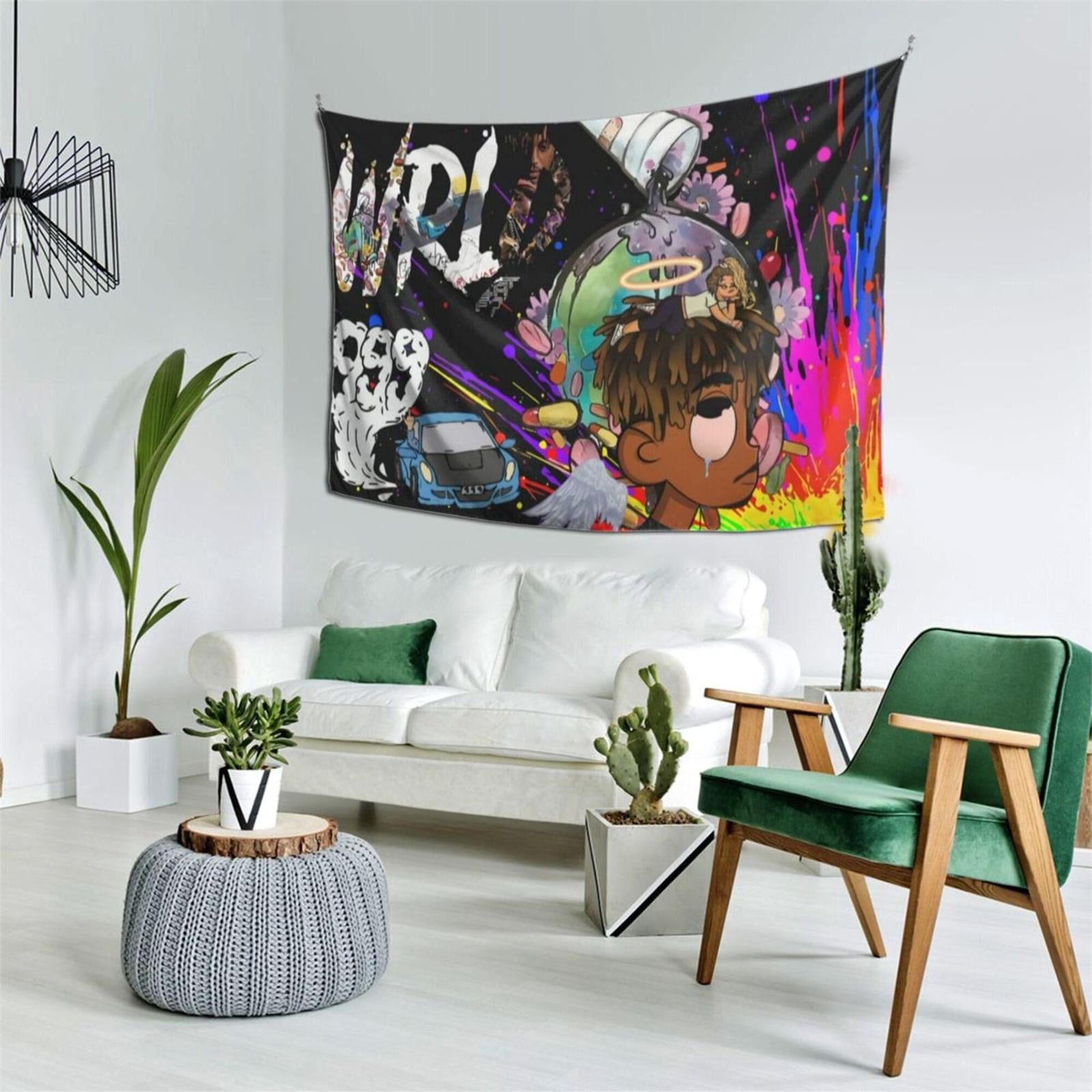 アート・デザイン・音楽 WORLD RESIDENTIL DESIGA Juice Wrld Singer Tapestry Rapper Poster Wall Hanging Art Decor