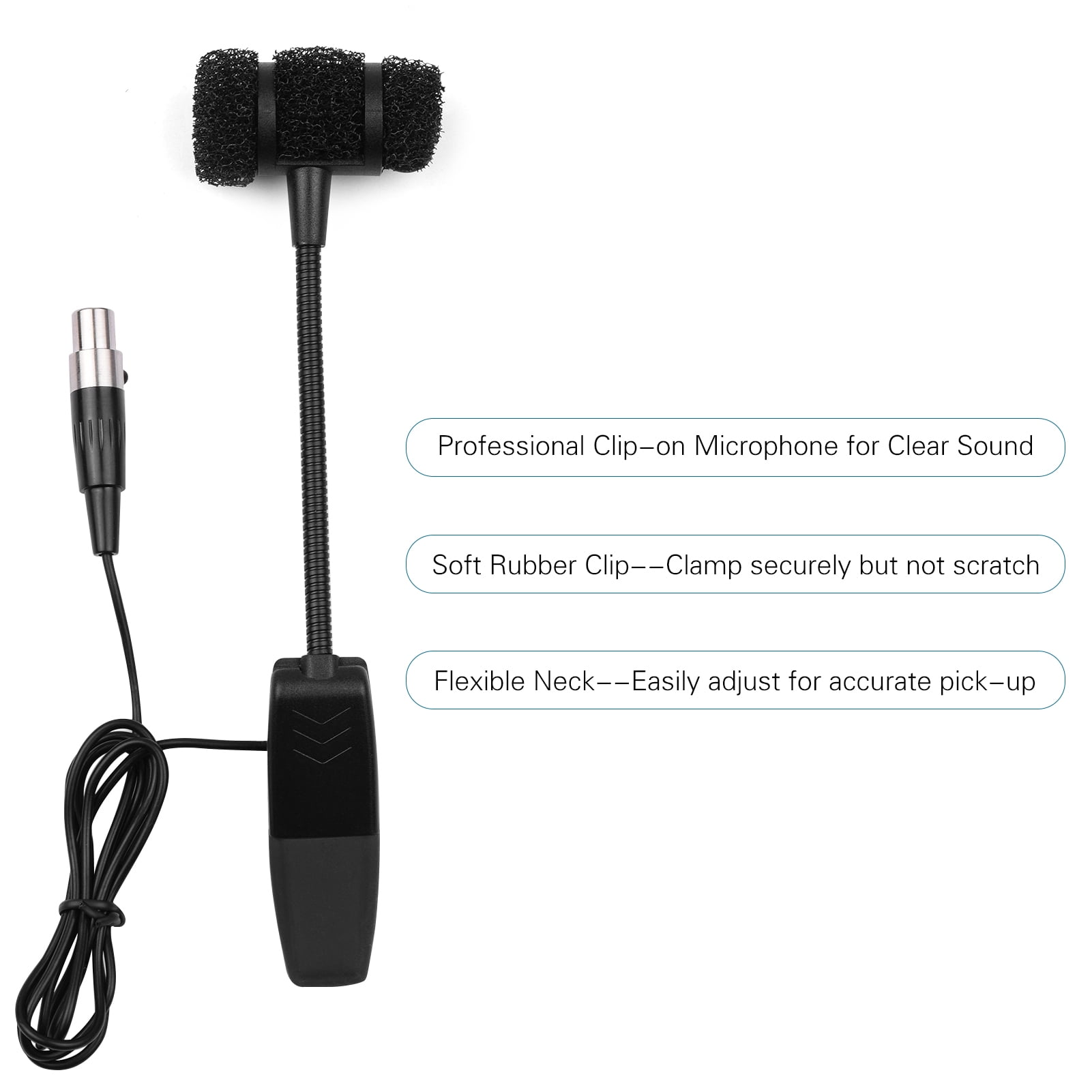 Ammoon UHF Wireless Microphone System Clipon Condenser Mic with