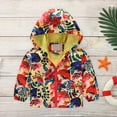thumbnail image 2 of Zwiiyzr Baby Windbreaker Jacket Toddler Kids Boys Girls Windproof Jacket Trendy Cute Cartoon Flowers Pattern Hooded Coat Rain Coat Baby Clothes Red, 2 of 9