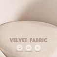 thumbnail image 5 of Modern Swivel Barrel Chair, Beige Velvet Round Accent Chair, 360 Swivel Cuddle Vanity Chair, Upholstered Arm Chair for Living Room, Bedroom, Hotel, Studio, Bar, Salon, Right Beige, 5 of 18