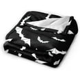 thumbnail image 6 of Vggrvlo Up to 25% Off Halloween Halloween Themed Throw Blanket Black Halloween Bat Throw Blanket Soft Plush Throw Embroidered for Couch, Bed, 6 of 7