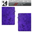 thumbnail image 3 of ELEHOLD Case For iPad mini6/mini2024 Embossed Flowers and Birds Leather Tablet Case, Slim Back Smart Cover, Full Body Protection, Kickstand,with Card Pocket, Purple, 3 of 10