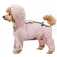 thumbnail image 1 of Chubasquero para perro, chaqueta impermeable ajustable para exteriores, impermeable, con patas, chaqueta para cachorro repelente al agua con rayas reflectantes largas para perros pequeños y medianos, 1 of 5