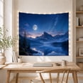 thumbnail image 5 of Full Moon Over Mountains and Mirror Lake, Serene Celestial for Nature Lovers, Night Sky Wall Art, Housewarming Gift, Tapestry Wall Hanging for Bedroom, Living Room and Dorm, 5 of 7