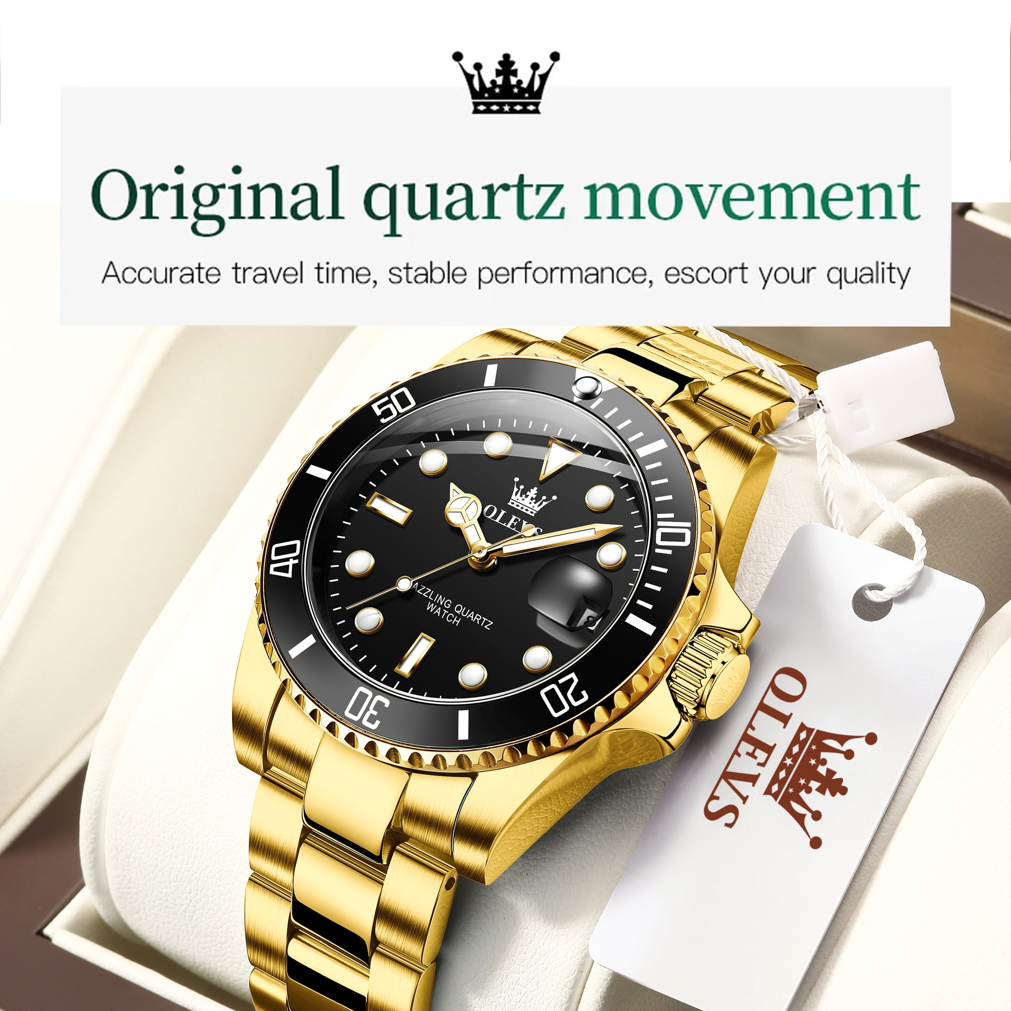 OLEVS Mens Watch Waterproof Luminous Date Watches Stainless Steel Business Casual Male Wristwatch