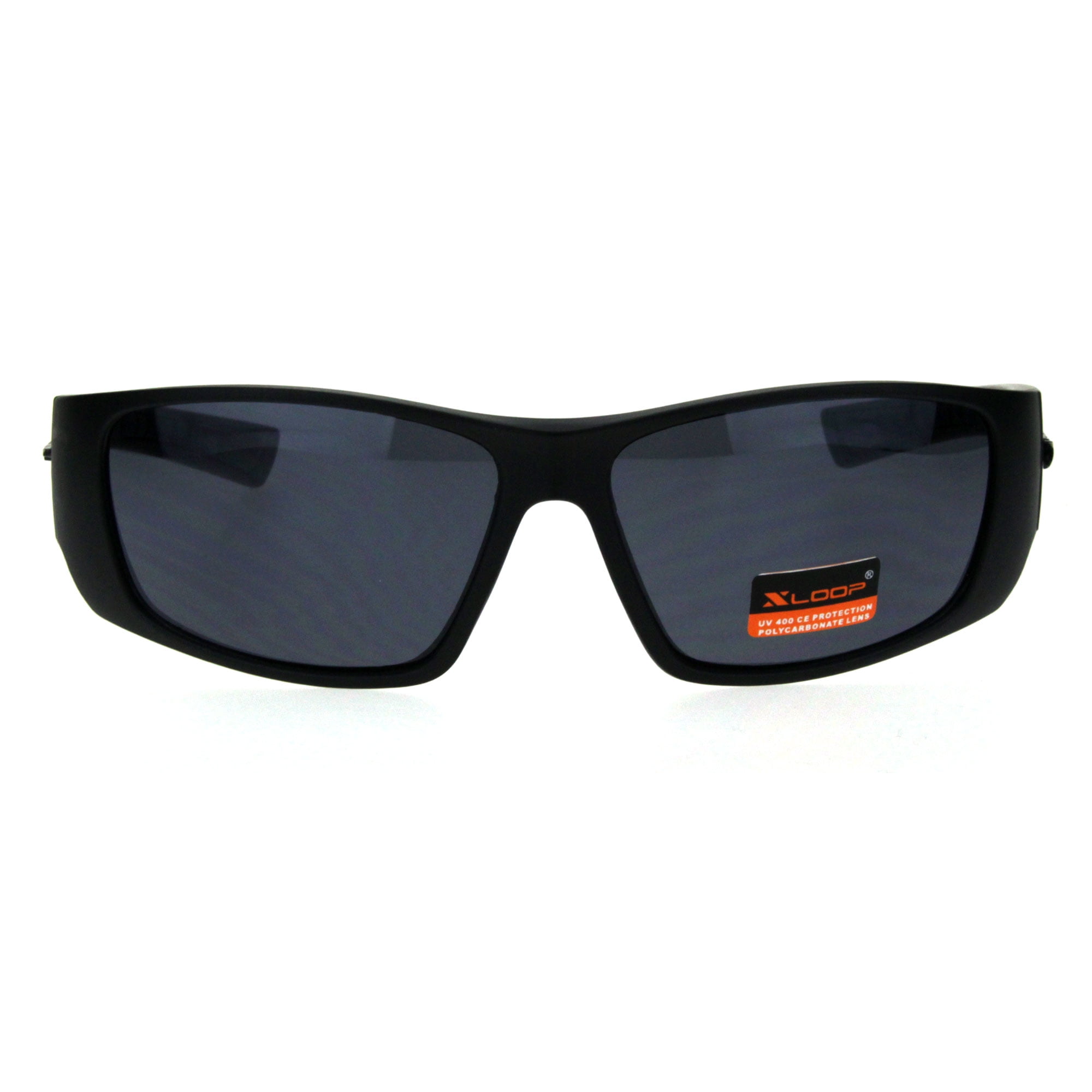 Mens Rectangular Xloop Plastic Retro Sport Plastic Sunglasses