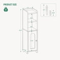 thumbnail image 2 of Bathroom Storage Cabinet,Corner Floor Cabinet with Doors and Adjustable Shelf for Small Spaces,White, 2 of 8