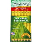 Ticonderoga Pencils, Wood-Cased, Pre-Sharpened, #2 HB Soft, Yellow, 72 Count