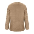 thumbnail image 7 of Pejock Women Long Sleeve Solid Crewneck Tops Casual Loose Knitted Sweaters Blouses Shirts Tops Beige 3XL (US Size:14), 7 of 7