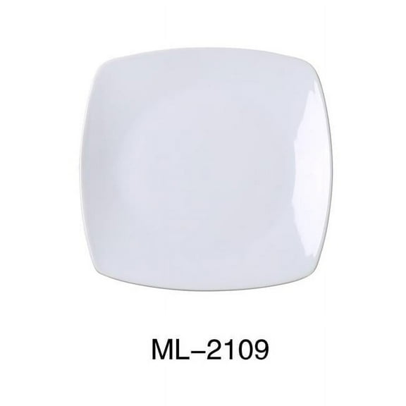 9 x 1 in. Mainland Porcelain Square Plate with Rounded Corner, Super White - Pack of 24