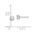 thumbnail image 3 of Auriga Fine Jewelry 14K White Gold 4mm CZ Stud Earrings for Women, 3 of 4