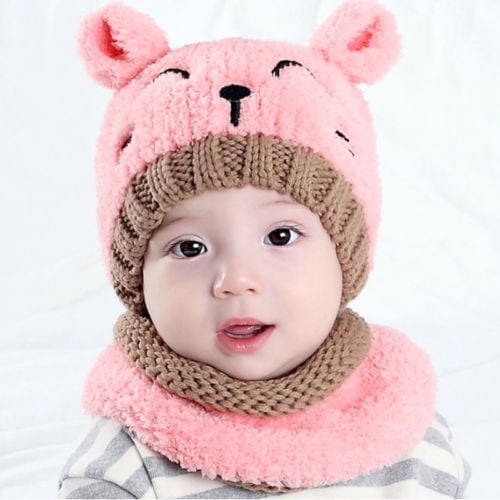 Pink Cute Winter Warm Scarf For 5 months to 6 year-old Baby girls