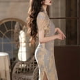 thumbnail image 2 of 2025 Retro Spring New Blue Lace Cheongsam Fairy Dress, 2 of 5
