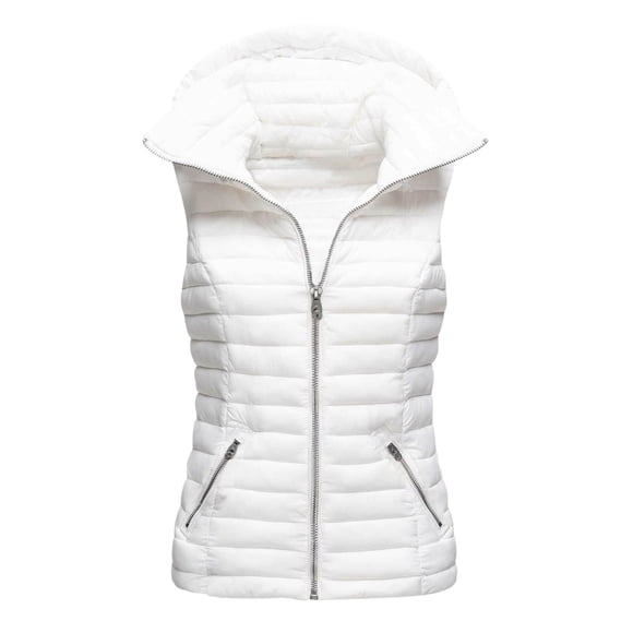 2025 UniCasual Solid Vest Chambray Utility Jacket Zipper Pocket Loose Sleeveless Women Coats Jacket Hooded